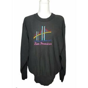Vtg 90s Golden Gate Sweatshirt HL Miller Gold USA